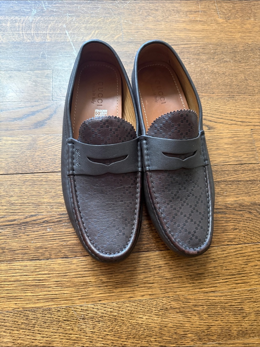 Gucci Men’s Dark Brown Leather Slip-On Loafers